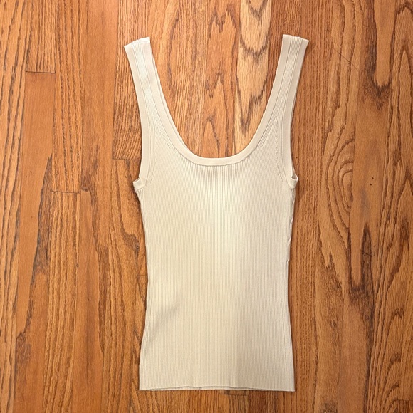 Zimmermann Cream Ribbed Tank Top - Picture 3 of 3